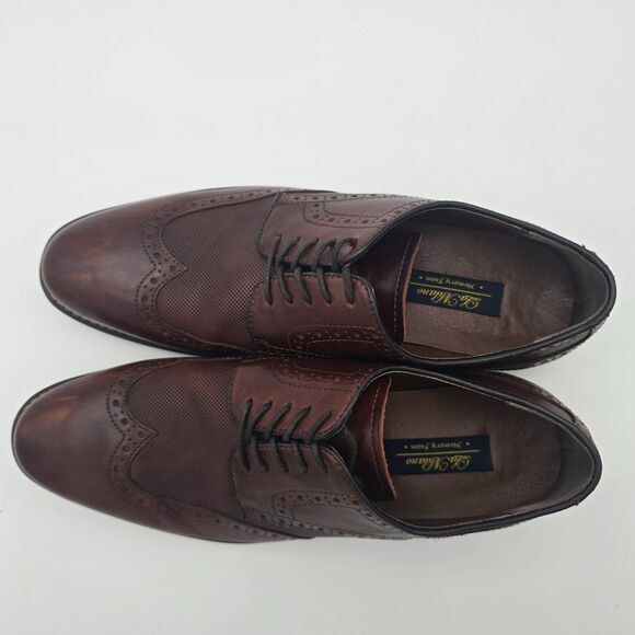 La Milano “Keith” Wingtip Oxford Shoes Brown Leather Brogue Dress Shoes 10.5 main image 5
